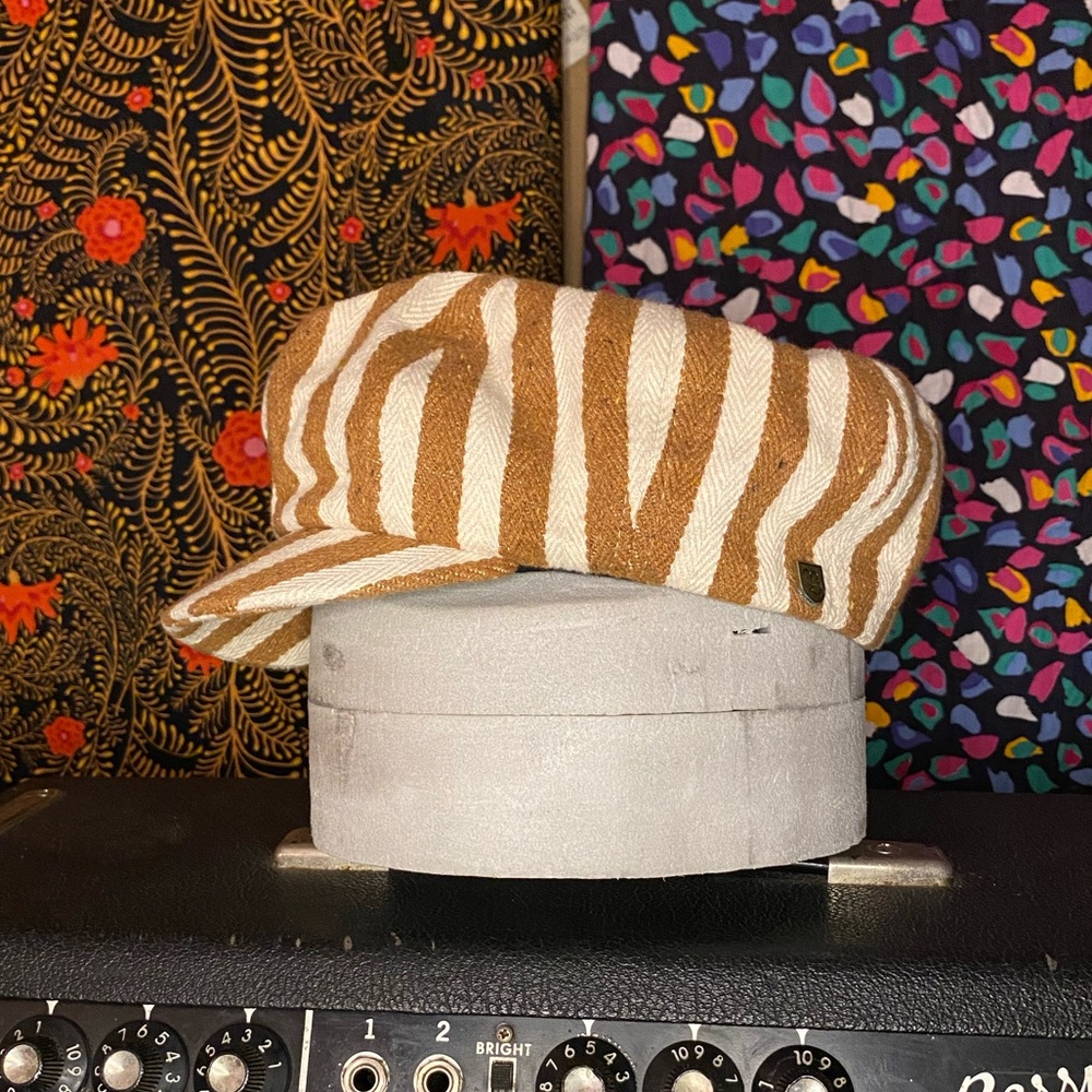 Brixton Brood Striped Sailor Newsboy Cap Hat